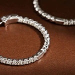 Argolas de Moissanite Brilhante 2mm em Prata 925 — Brinco Argola Feminino Certificado GRA Cor D VVS1, Design Clássico e Elegante — Monlí