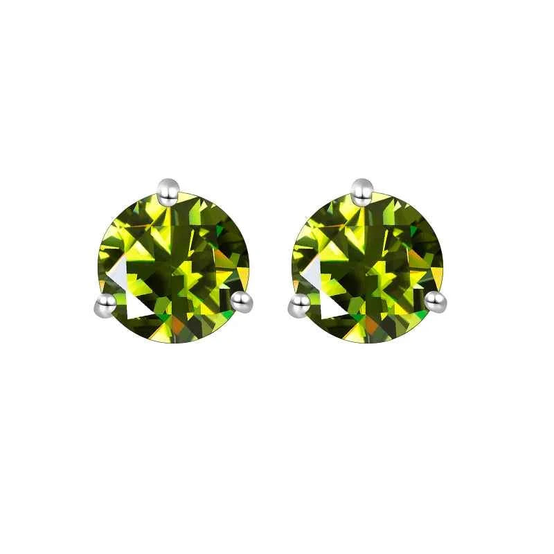 Brinco Moissanite Redondo 0.5ct/1ct – Prata 925 – Ponto de Luz Clássico – Todas as Cores