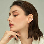 Brinco de Pressão Ear Cuff de Moissanite em Prata 925 Certificada — Design Sem Furo com Moissanite Cor D VVS1 — Monlí