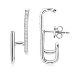 Brincos Geométricos de Moissanite Certificada em Prata 925 com Ouro Branco ou Ouro Amarelo