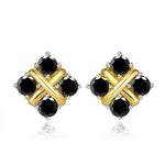 Brincos Ponto de Luz Moissanite 3mm – Prata 925 com Ouro 18k – Certificação GRA – Monlí