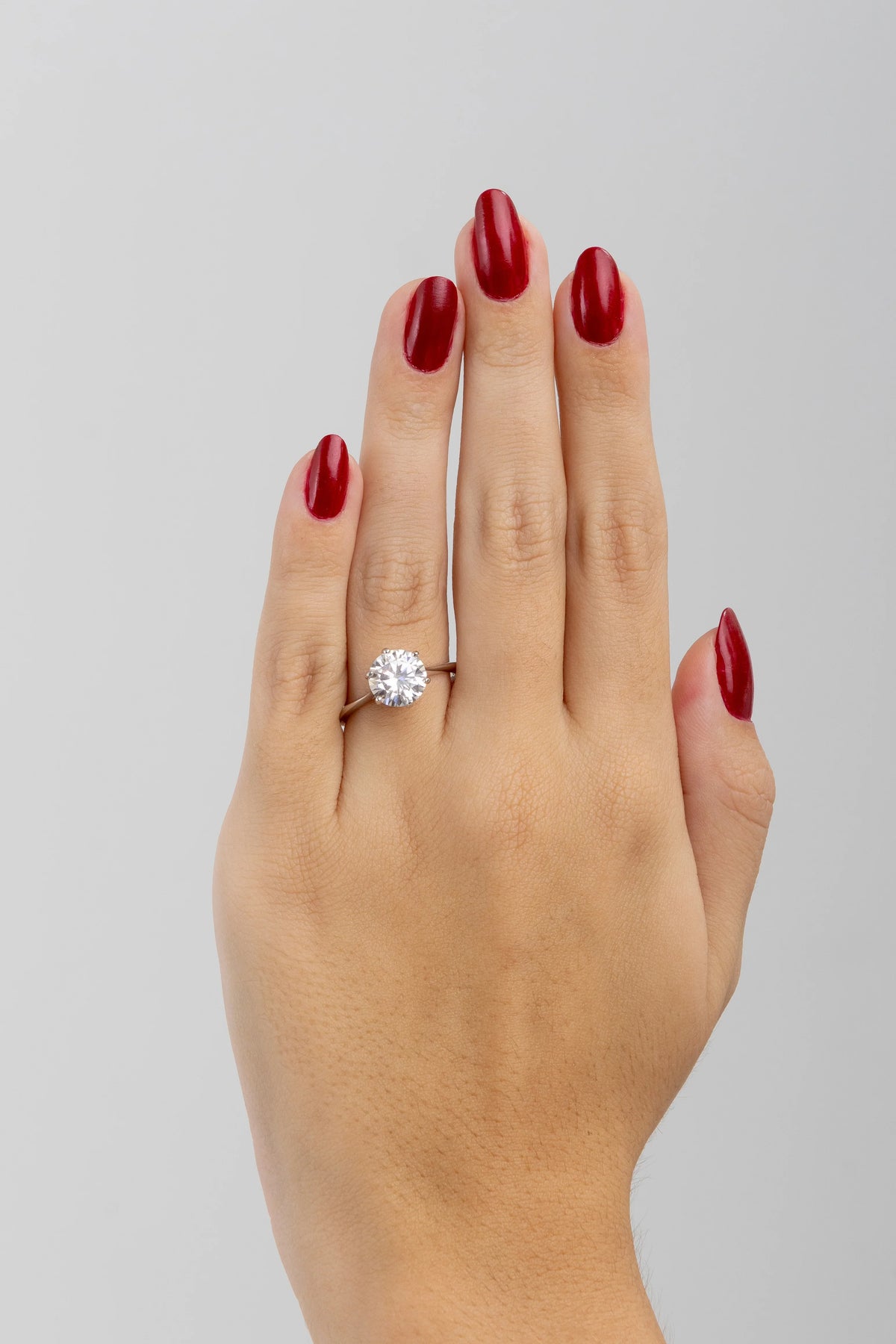 Anel Solitário Moissanite 2 Quilates com 6 garras em Prata 925 com Ródio - Monlí