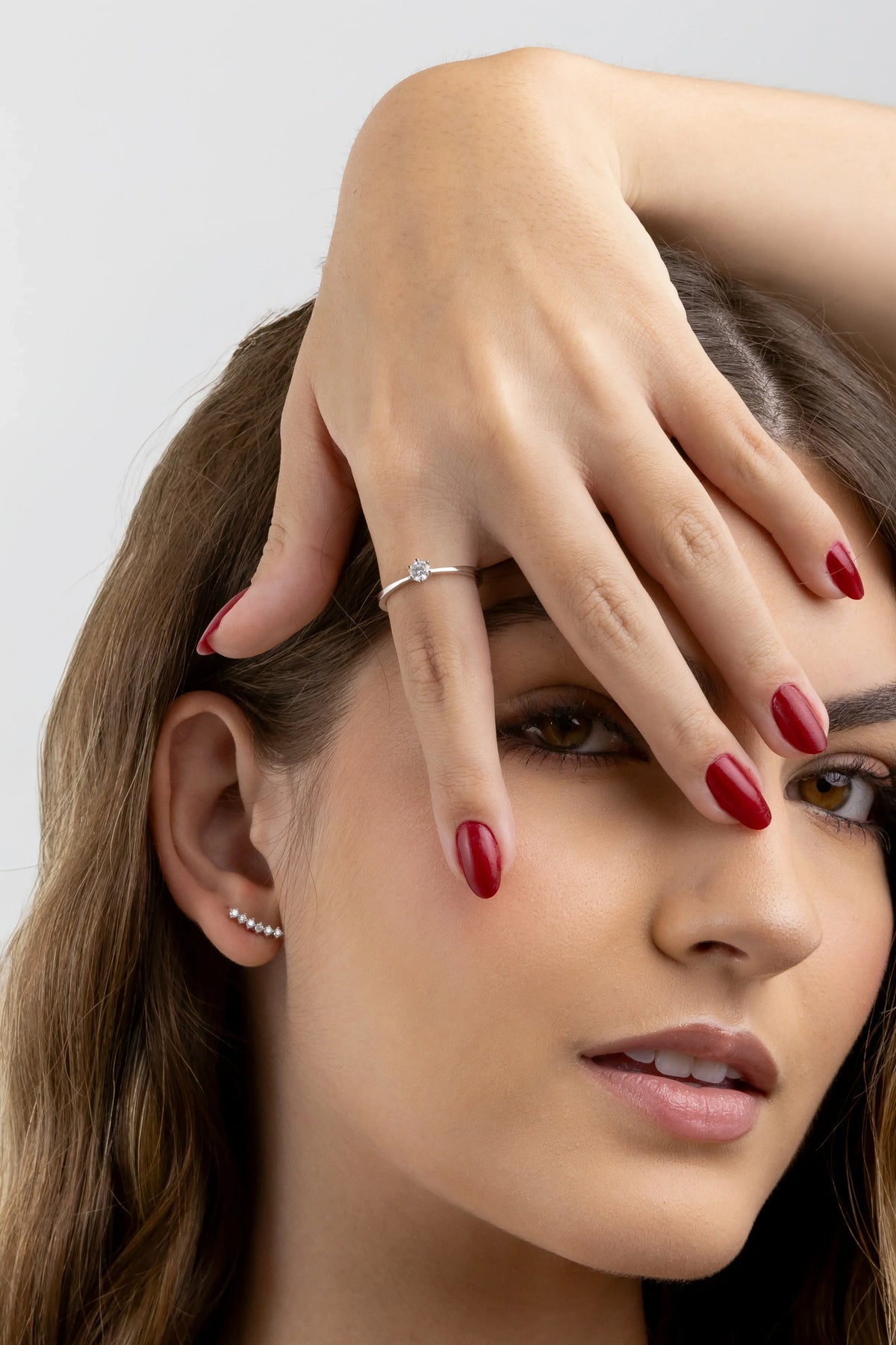 Anel Solitário Moissanite 6 Garras Prata 925 com Ródio - Monlí