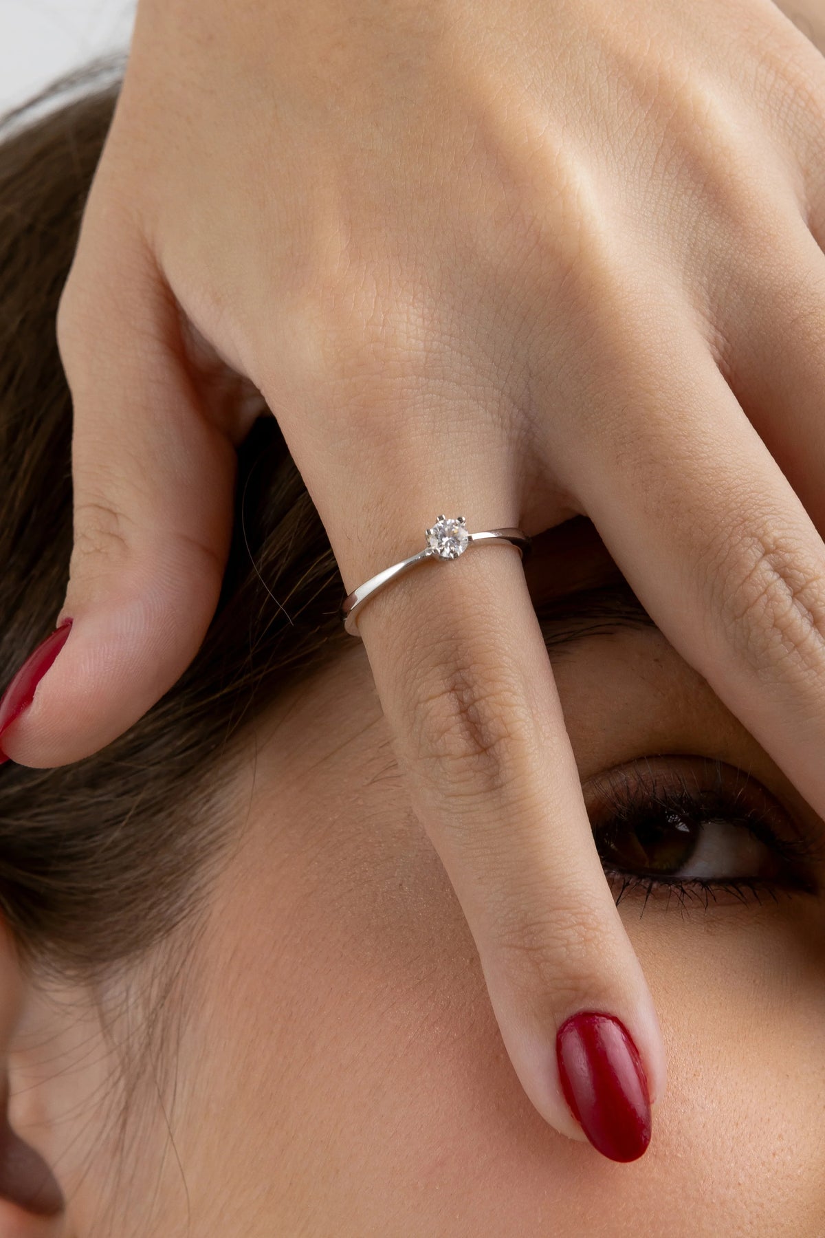 Anel Solitário Moissanite 6 Garras Prata 925 com Ródio - Monlí
