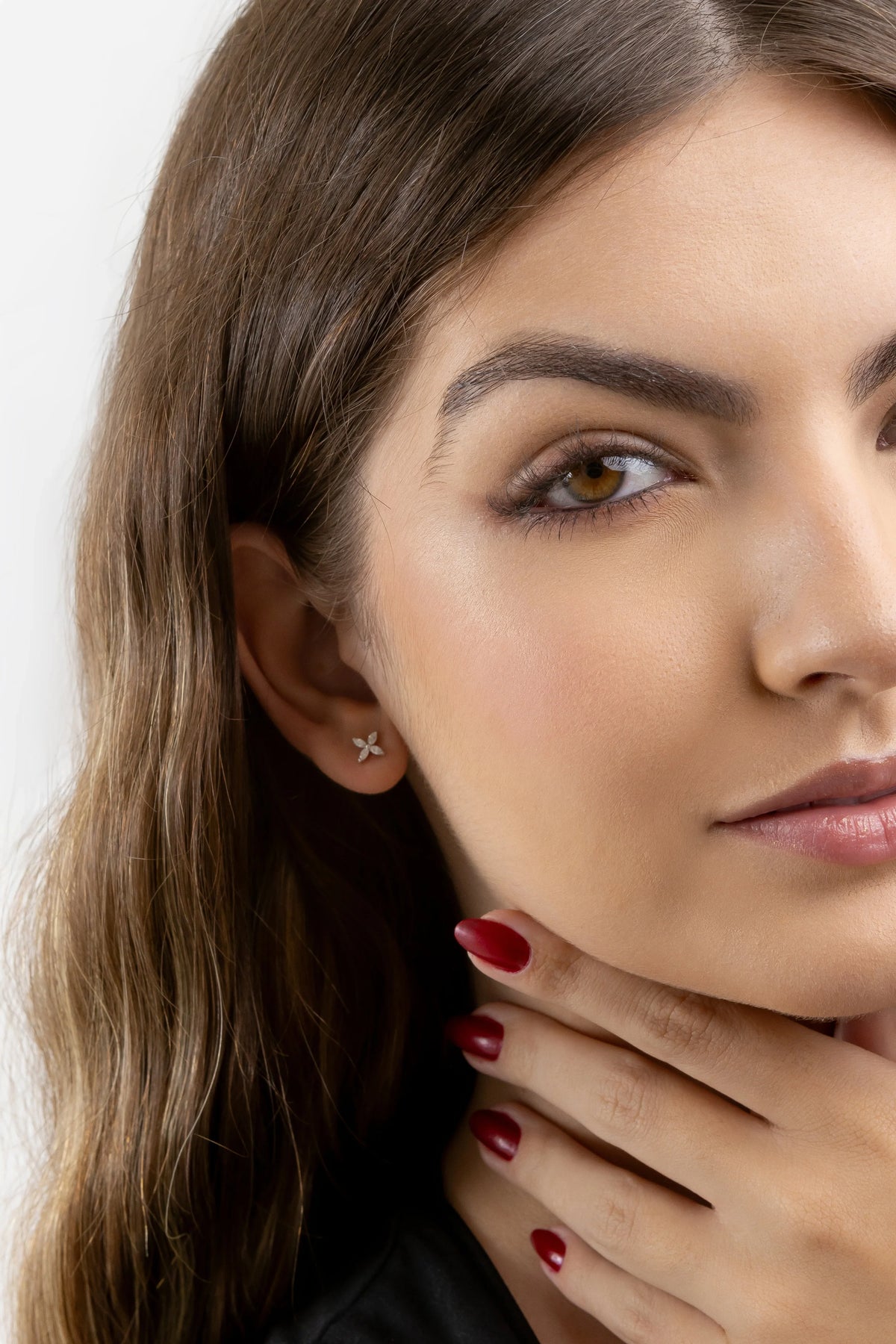Brinco Flor Moissanite 0.4 Quilates em Prata 925 com Ródio - Monlí