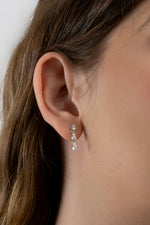 Brinco Gotas Moissanite 0.5 Quilates em Prata 925 com Ródio - Monlí