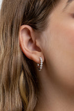Brinco Argola Cravejada Moissanite 2.8 Quilates em Prata 925 com Ródio - Monlí
