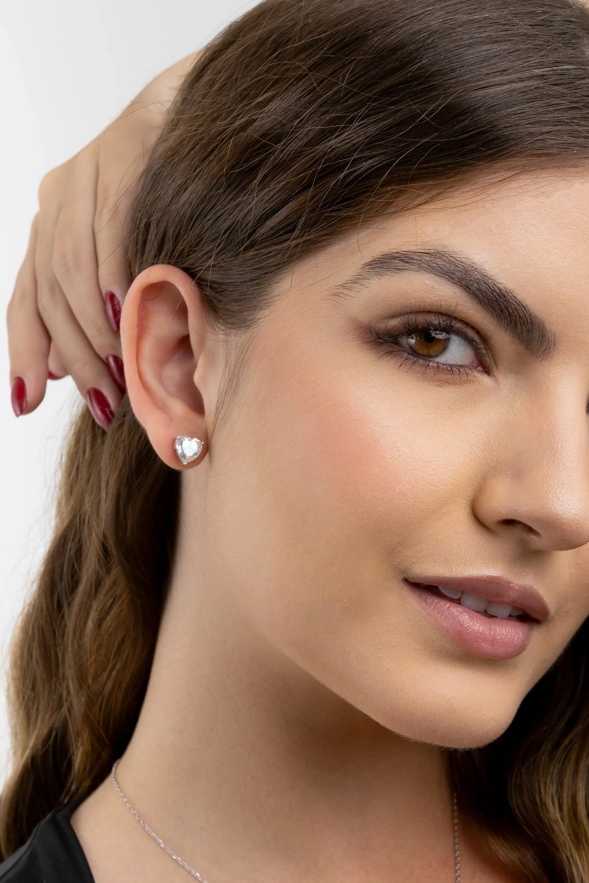 Brinco Coração Moissanite 4 Quilates em Prata 925 com Ródio - Monlí