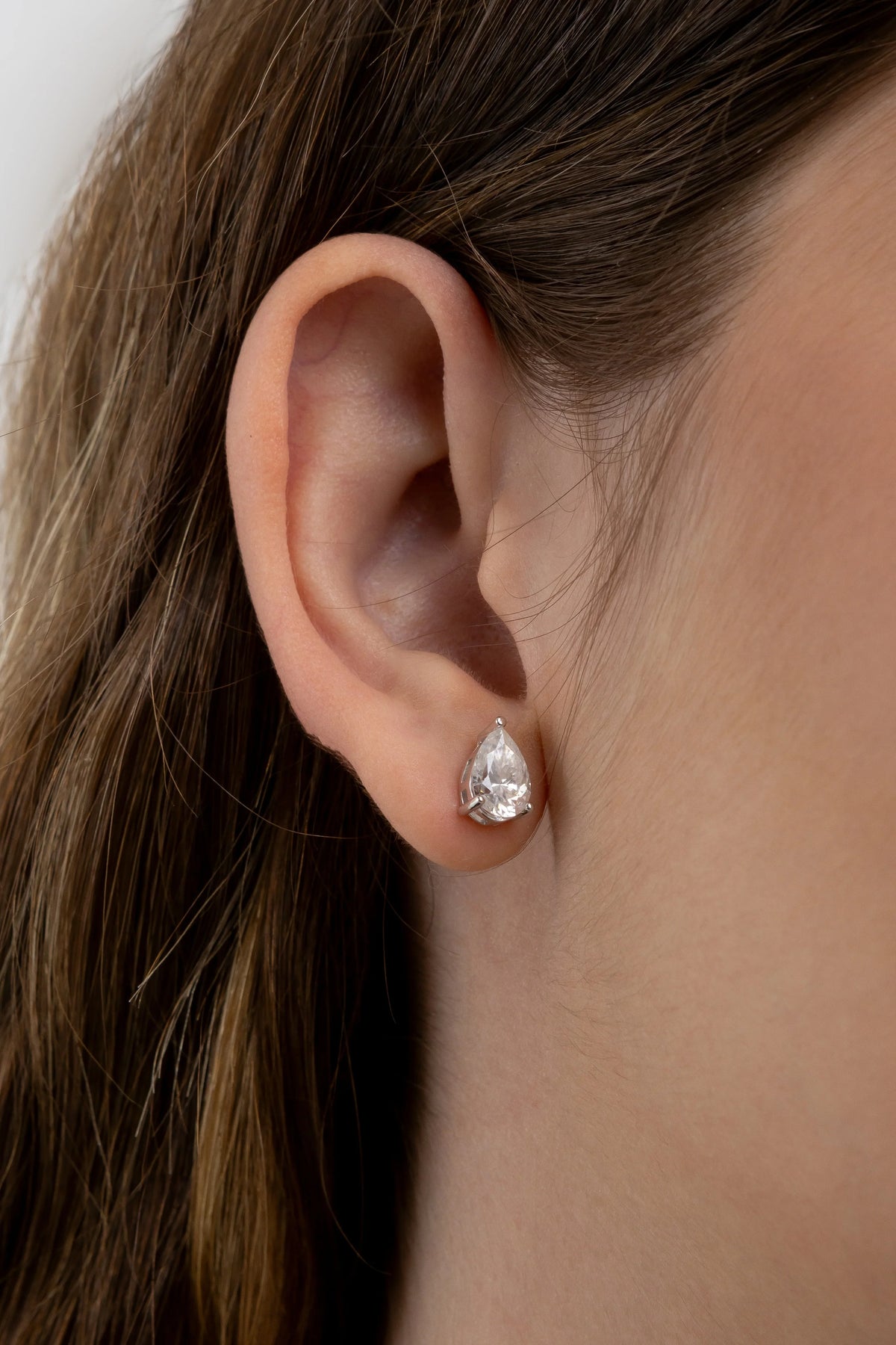 Brinco Gota Moissanite 3 Quilates em Prata 925 com Ródio - Monlí