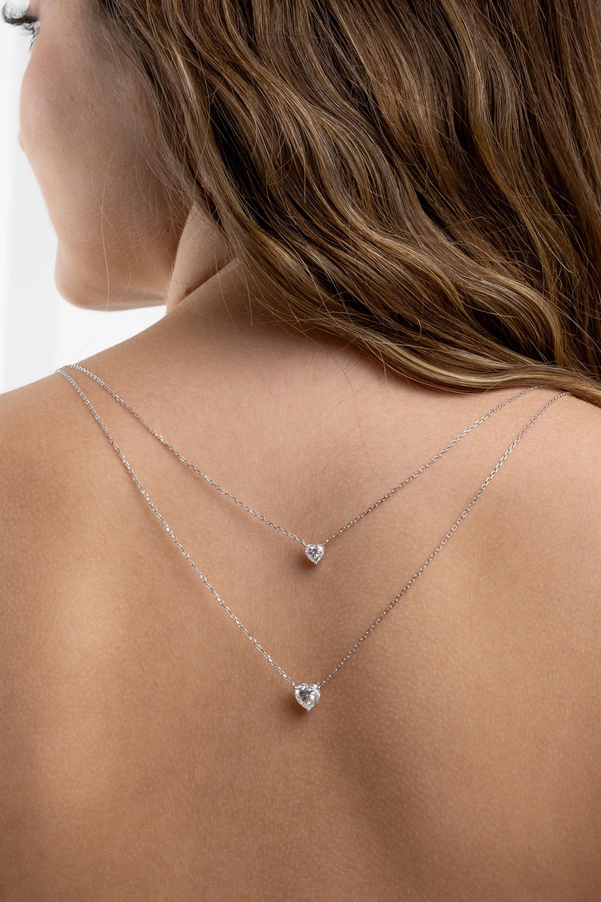Colar Coração Moissanite 0.8 Quilates Prata 925 com Ródio - Monlí