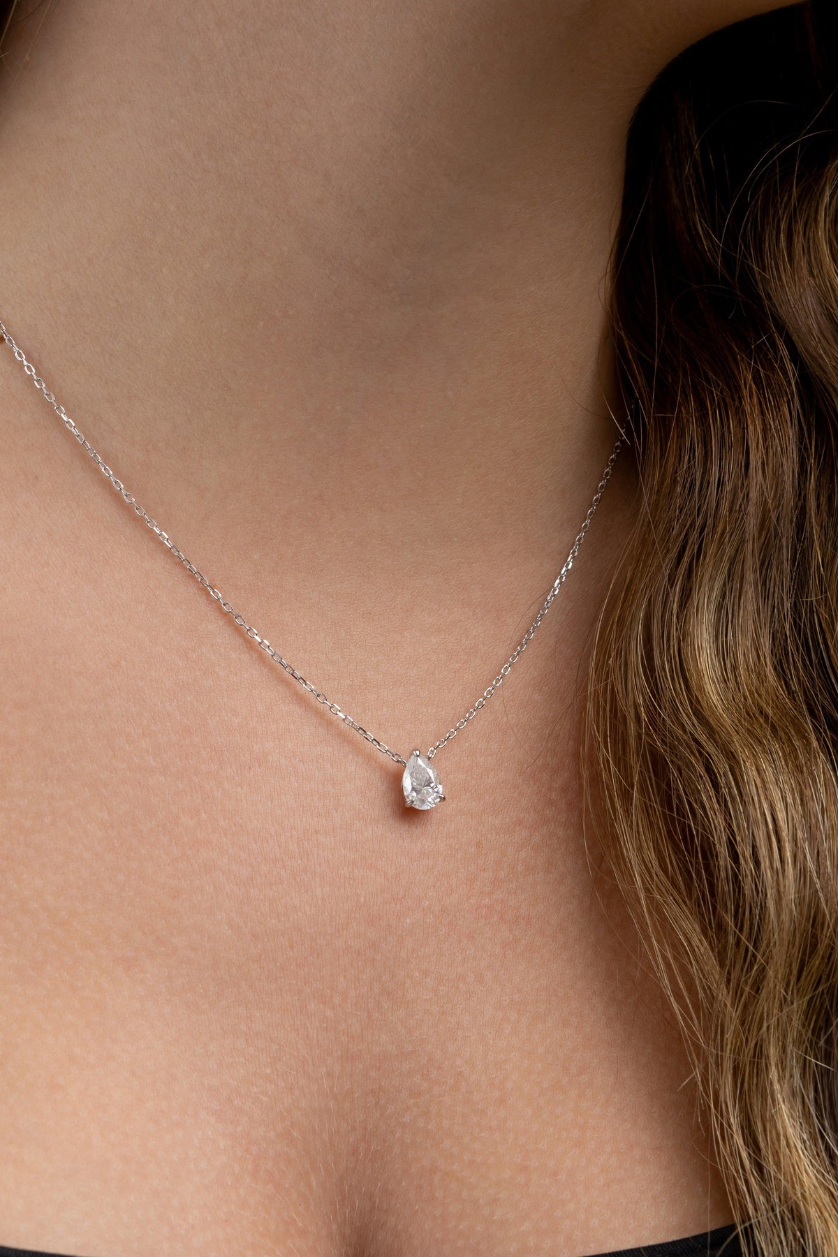 Colar Gota Moissanite 1.5 Quilates Prata 925 com Ródio - Monlí