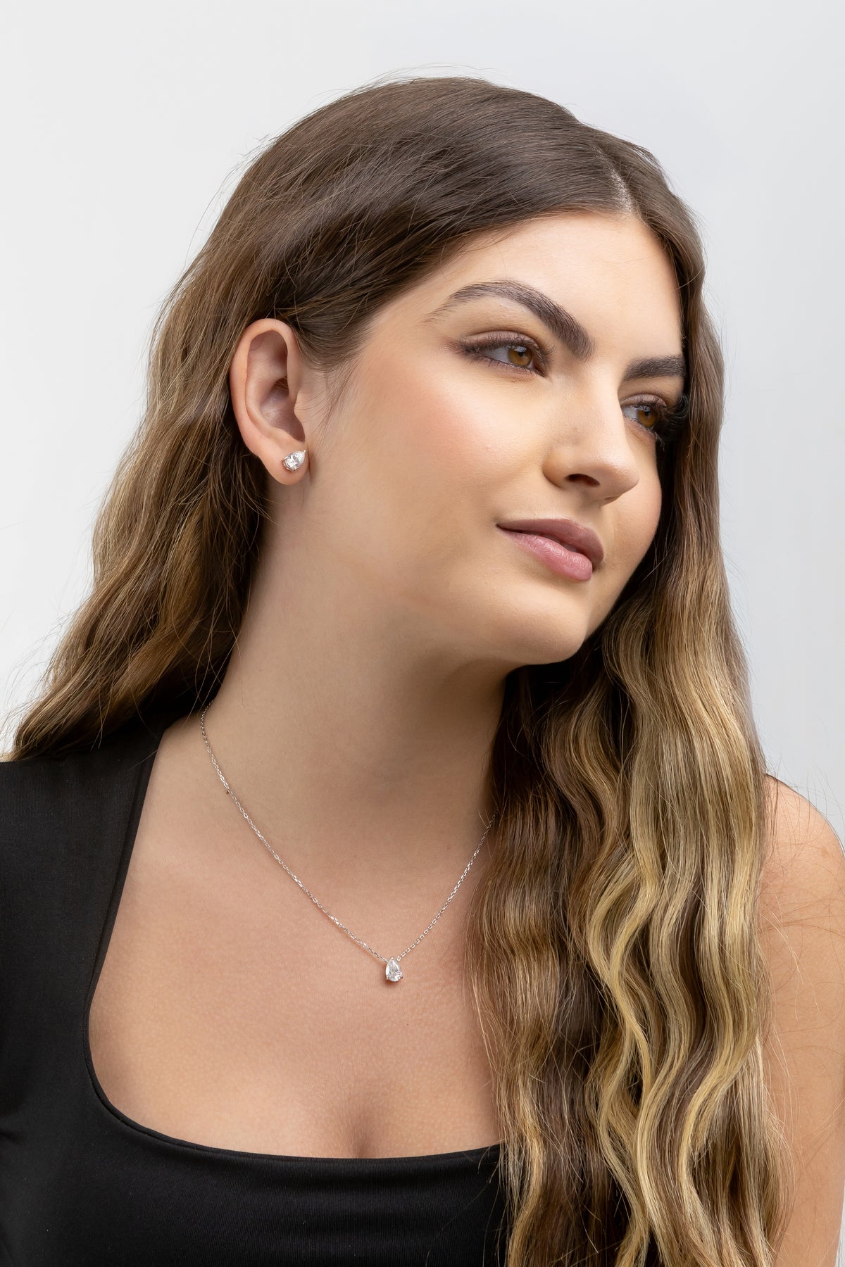 Conjunto Gota Moissanite 4.5 Quilates Prata 925 com Ródio - Monlí