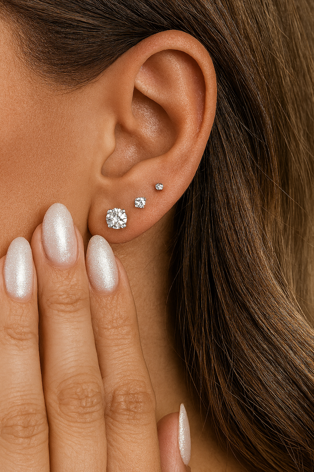 Brinco Ponto de Luz Moissanite com 4 Garras
