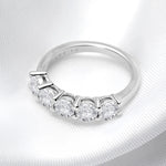 Anel Meia Aliança Moissanite 1.5 Quilates em Prata 925 com Ródio