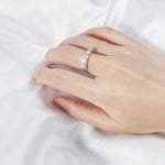 Anel Meia Aliança Moissanite 1.5 Quilates em Prata 925 com Ródio