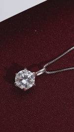 Colar Ponto de Luz Moissanite 2 Quilates com 6 garras em Prata 925 e Ródio