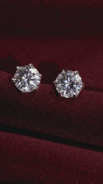 Brinco Ponto de Luz Moissanite 2ct com 6 Garras