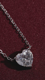 Colar Coração Moissanite 2 Quilates Prata 925 com Ródio