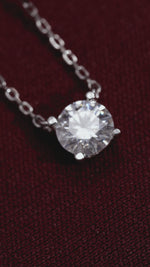 Colar Ponto de Luz 1,2 Quilates de Moissanite com 4 garras em Prata 925 e Ródio