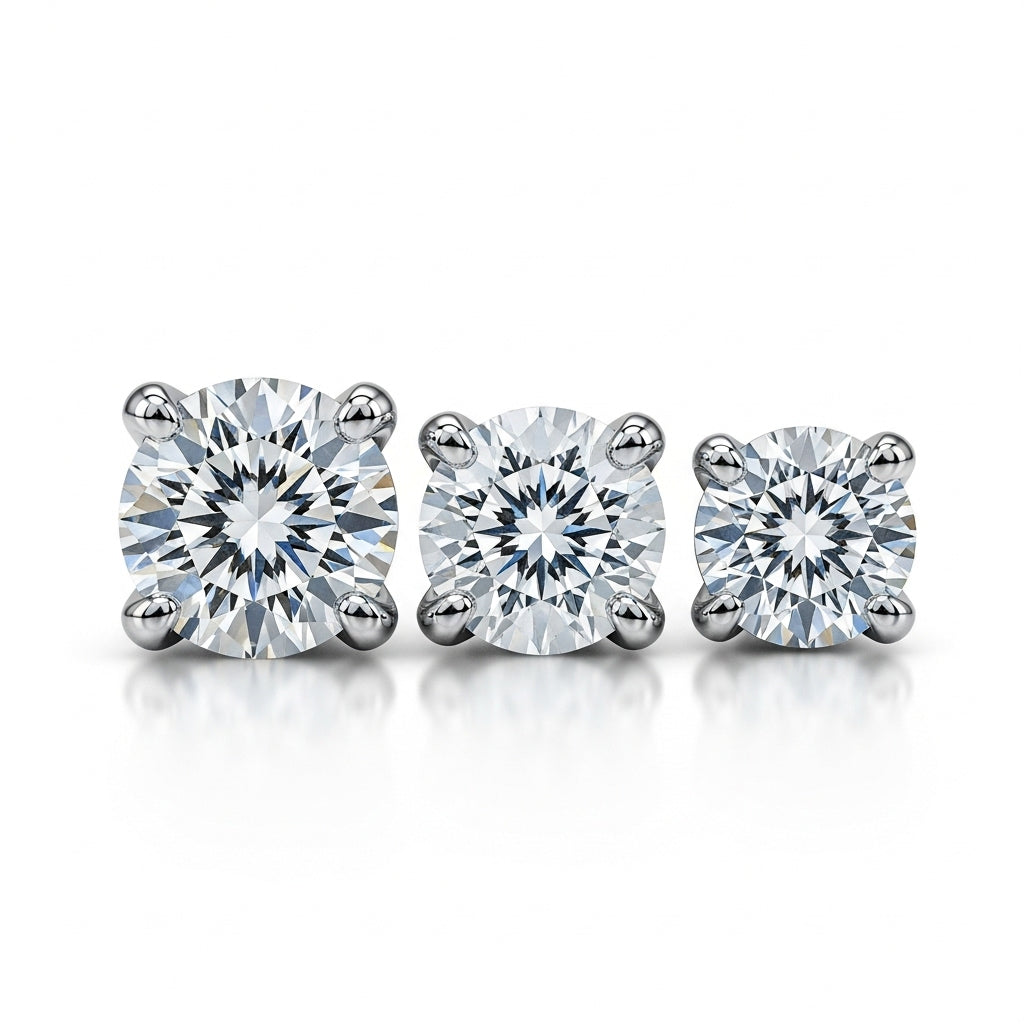 Brinco Ponto de Luz Moissanite com 4 Garras