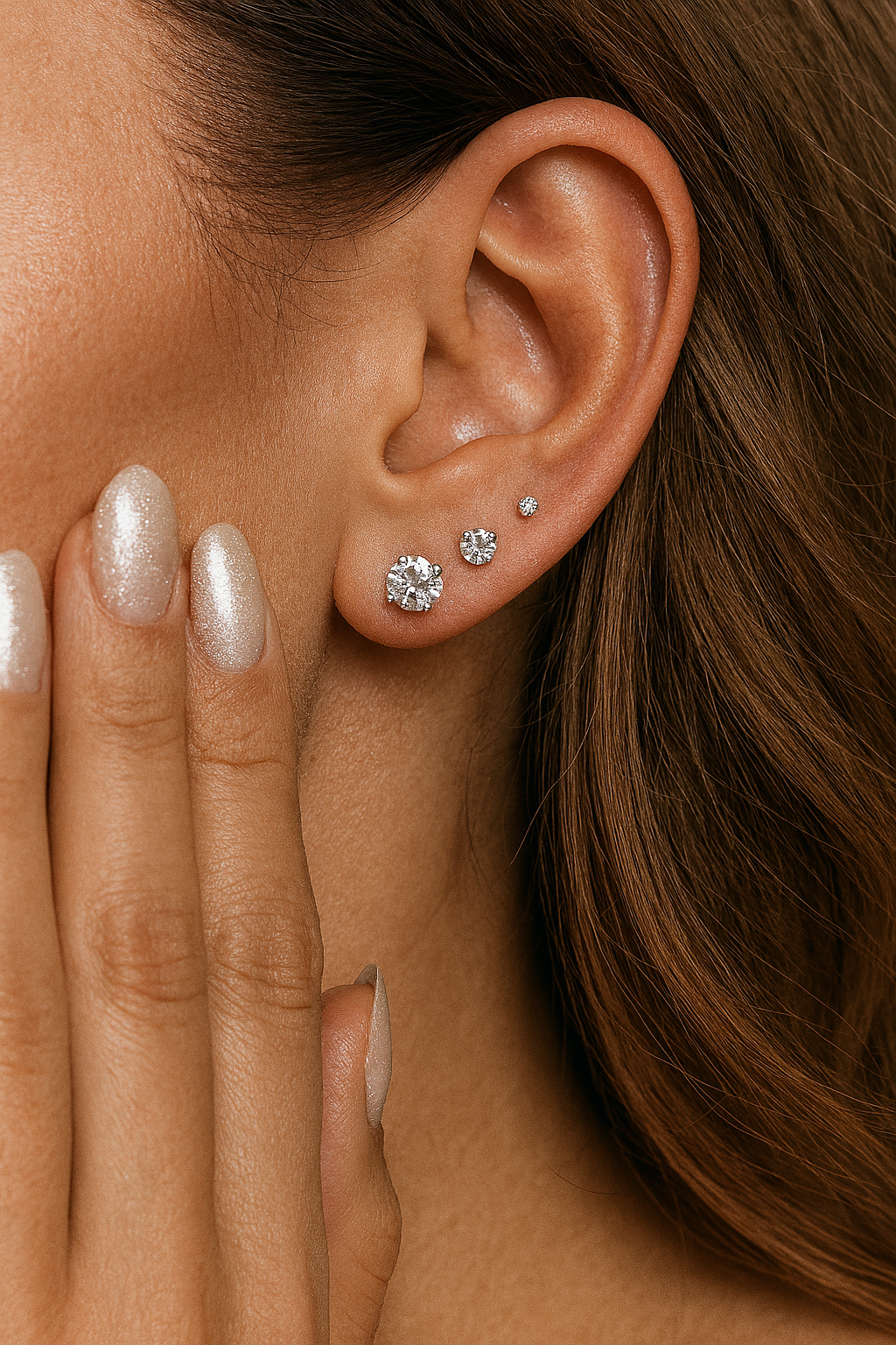 Brinco Ponto de Luz Moissanite com 4 Garras
