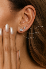 Brinco Ponto de Luz Moissanite com 4 Garras