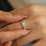 Aliança Tripla Moissanite 2mm ou 5mm – Prata 925 – Monlí