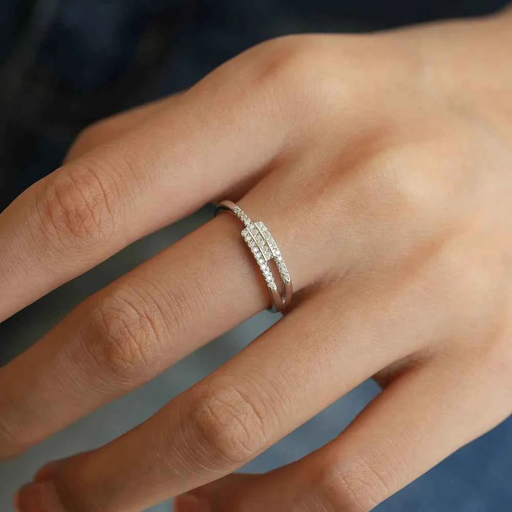 Aliança Tripla Moissanite 2mm ou 5mm – Prata 925 – Monlí