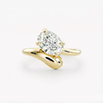 Anel Aberto Ajustável Moissanite Oval 1.5ct em Prata 925 Banhado a Ouro 18k – D Color VVS1 com Certificação GRA – Monlí