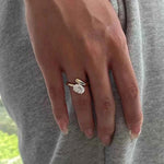 Anel Aberto Ajustável Moissanite Oval 1.5ct em Prata 925 Banhado a Ouro 18k – D Color VVS1 com Certificação GRA – Monlí