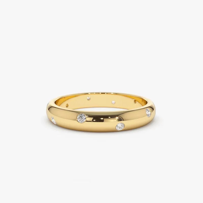 Anel Aliança Delicada 1,5mm Moissanite Prata 925 Anel de Luxo Feminino