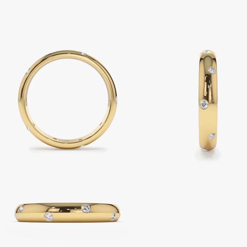 Anel Aliança Delicada 1,5mm Moissanite Prata 925 Anel de Luxo Feminino