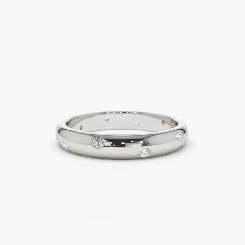 Anel Aliança Delicada 1,5mm Moissanite Prata 925 Anel de Luxo Feminino