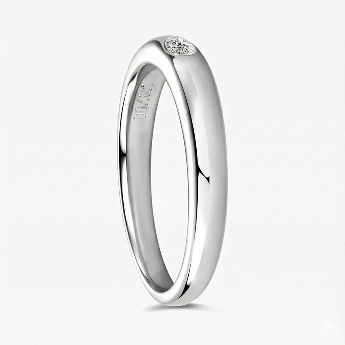 Anel Aliança Presente Oval 0,1ct Moissanite Prata 925 Anel de Luxo Feminino