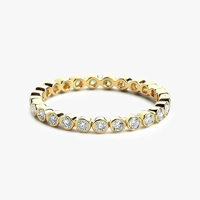 Anel Aparador Aliança Inteira 3mm Moissanite Prata 925 Anel Eternity de Luxo