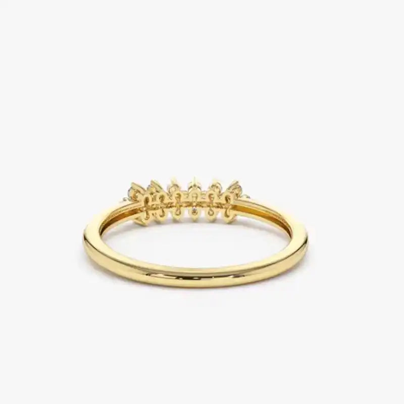 Anel Cluster Floral 2mm Moissanite Prata 925 Anel de Luxo Feminino