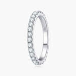 Anel Cravejado Completo em Moissanite Brilhante 1.5mm em Prata 925 com Banho de Ouro Branco 18K, Moissanite Cor D VVS1 Certificada — Monlí