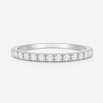 Anel Cravejado Completo em Moissanite Brilhante 2mm em Prata 925 com Banho de Ouro Branco 18K, Moissanite Cor D VVS1 Certificada