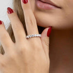 Anel Cravejado Moissanite 2ct Brilhante em Prata 925 com Ródio, Cor D VVS1 Certificada