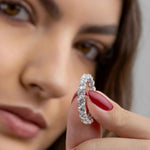 Anel Cravejado Moissanite 2ct Brilhante em Prata 925 com Ródio, Cor D VVS1 Certificada