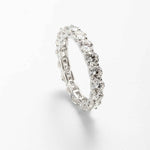 Anel Cravejado Moissanite 2ct Brilhante em Prata 925 com Ródio, Cor D VVS1 Certificada