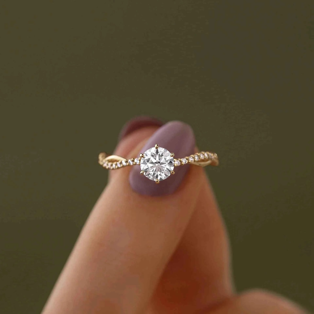 Anel Cravejado Redondo Brilhante Moissanite 1ct 2ct 3ct - Moissanite Certificada D VVS1 – Prata 925