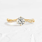 Anel Cravejado Redondo Brilhante Moissanite 1ct 2ct 3ct - Moissanite Certificada D VVS1 – Prata 925