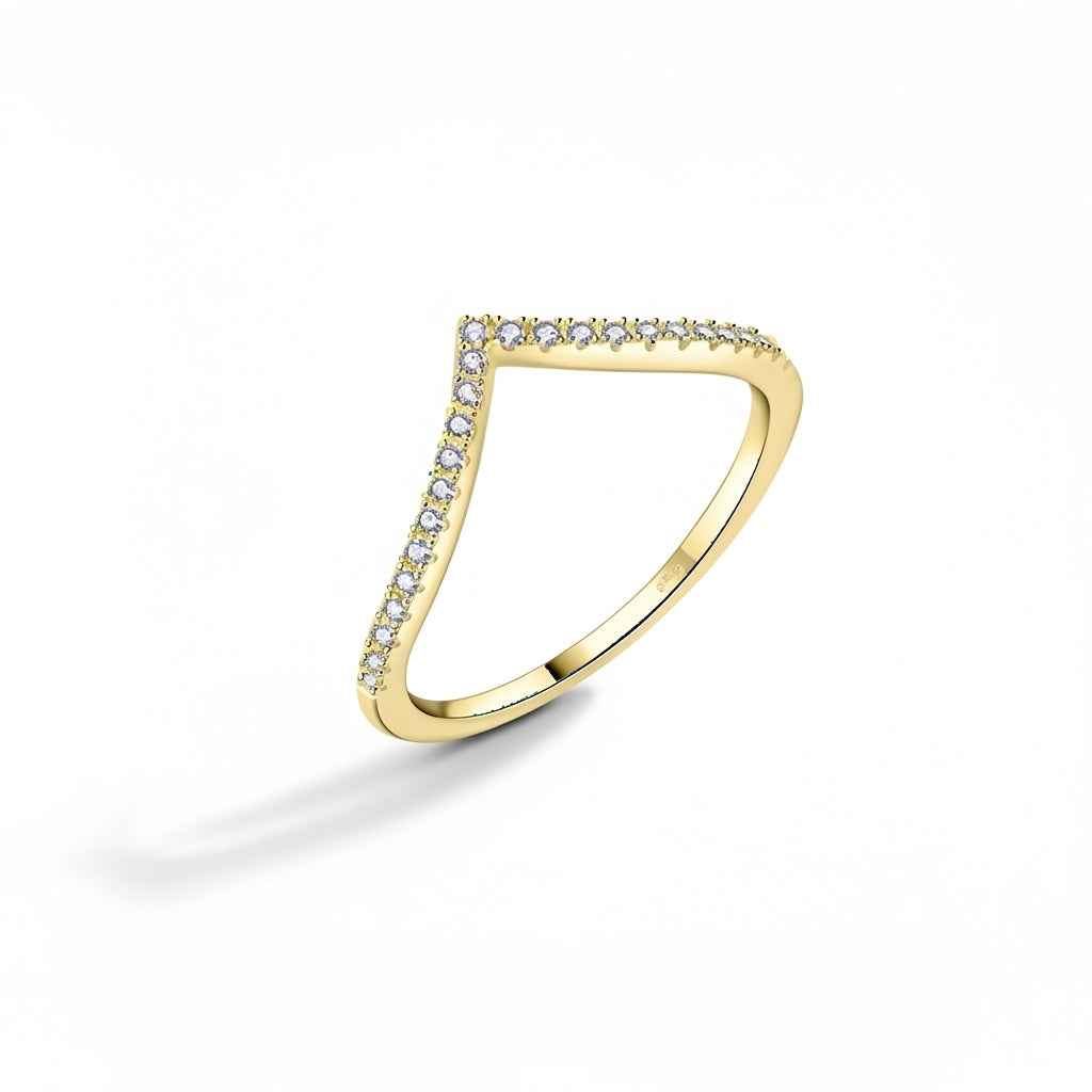 Anel Cravejado de Moissanite Brilhante 0,15ct em Prata 925 com Ródio e Moissanite Cor D VVS1 Certificada