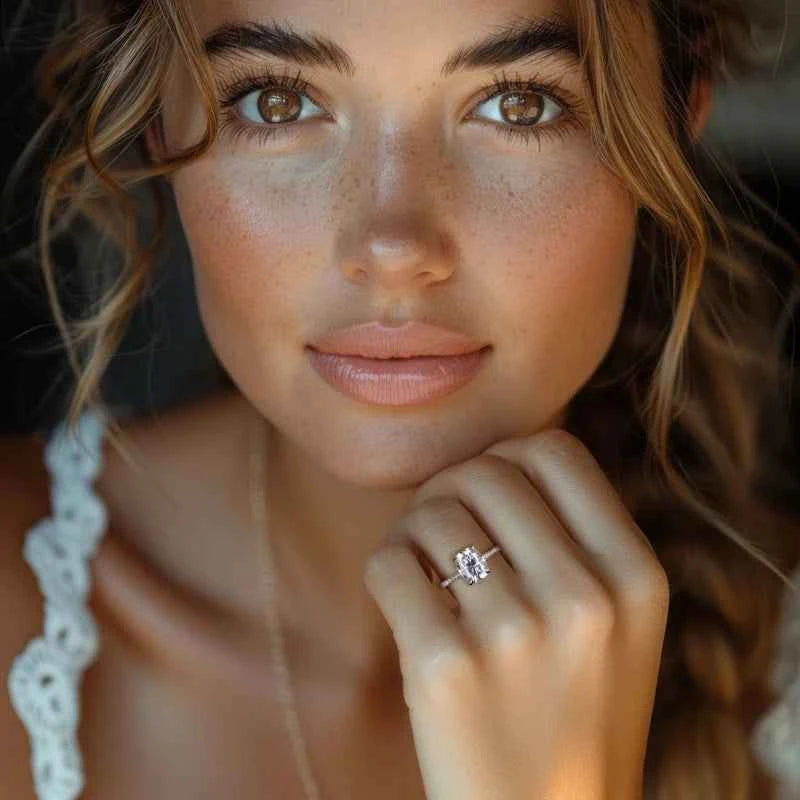 Anel Cushion Cut 4ct em Moissanite Cor D VVS1 Certificada em Prata 925 — Monlí