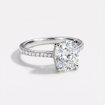 Anel Cushion Cut 4ct em Moissanite Cor D VVS1 Certificada em Prata 925 — Monlí