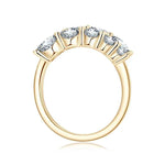 Anel Dedinho Moissanite 10 Pedras (3,26ct) em Prata 925 com Ródio ou Ouro, Design Torcido, Moissanite Cor D VVS1 Certificada