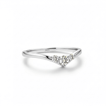 Anel Meia Aliança Moissanite Brilhante 0,16ct Total em Prata 925 com Ródio e Moissanite Cor D VVS1 Certificada