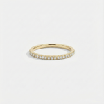 Anel Meia Aliança Moissanite Prata 925 Banhado a Ouro 18K Anel de Luxo Feminino