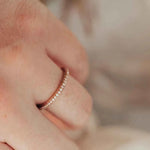 Anel Meia Aliança Moissanite Prata 925 Banhado a Ouro 18K Anel de Luxo Feminino